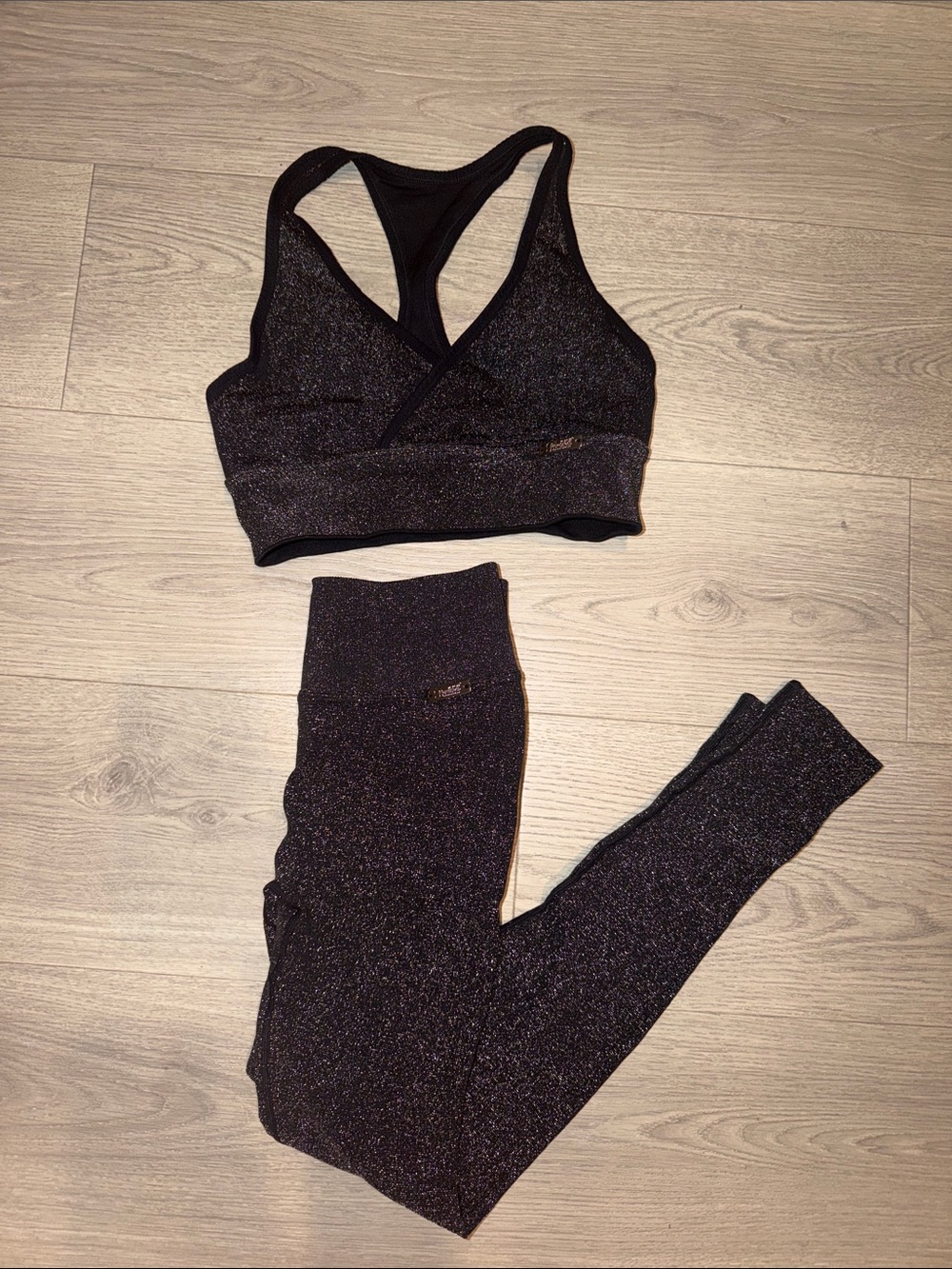 Bombshell/ Sparkle Black Athletic Set - Sports Bra & Leggings